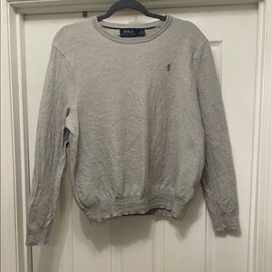 Polo by Ralph Lauren Light Gray Crewneck Sweater wool silk cashmere